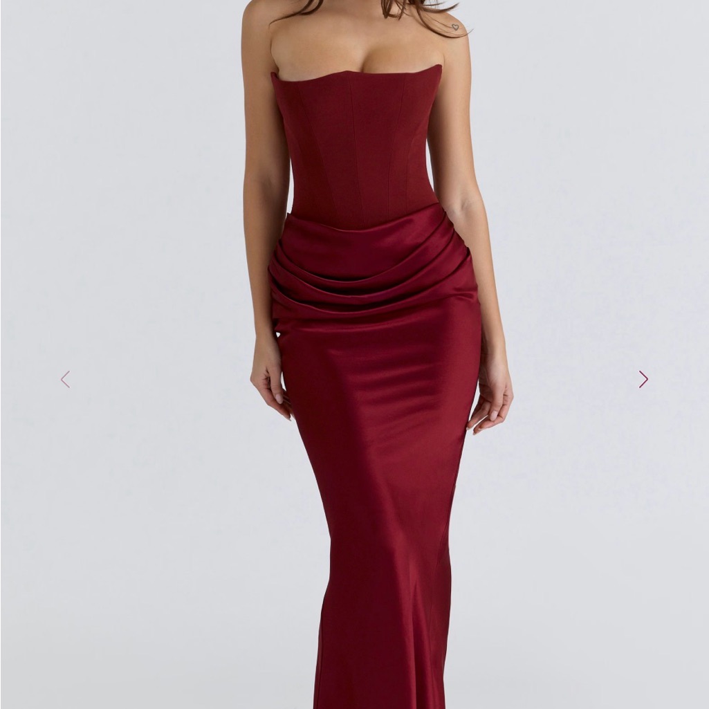 House Of Cb Persephone Dress In Cabernet M